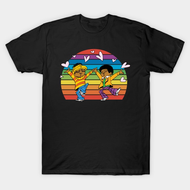 Billy Jo Jive and Smart Susie Sunset Rainbow T-Shirt by Jacob Chabot